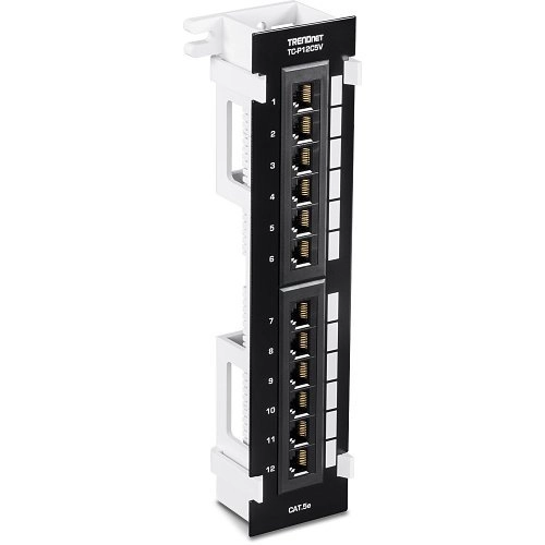 					TC-P12C5V TRENDnet TC-P12C5V Panneau de raccordement CAT5e non blindé à 12 ports pour montage mural avec support 89D