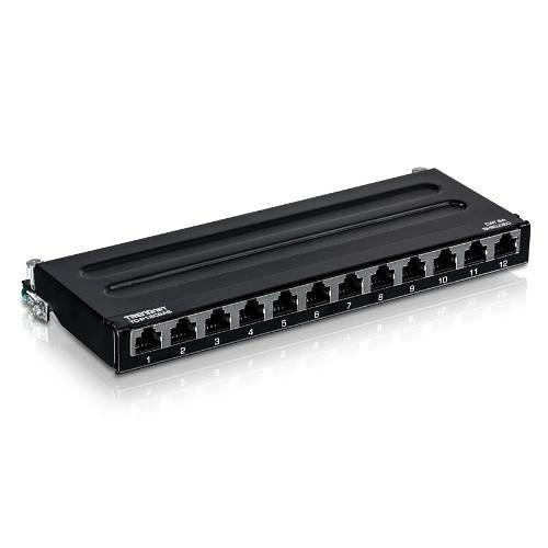 					TC-P12C6AS TRENDnet TC-P12C6AS Panneau de raccordement blindé CAT6A à 12 ports pour montage mural