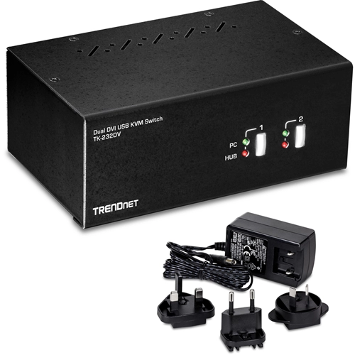 TK-232DV <div itemprop="description">Boîtier de commutation KVM TRENDnet TK-232DV - 2 Ordinateur(s) - 1 Utilisateur(s) local - 2048 x 1536 - 6 x USB - 6 x DVI - Bureau</div>