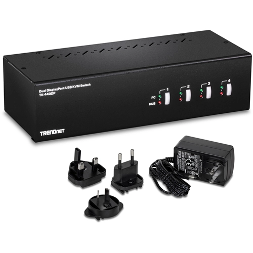 TK-440DP <div itemprop="description">Boîtier de commutation KVM TRENDnet TK-440DP - 4 Ordinateur(s) - 1 Utilisateur(s) local - 3840 x 2160 - 4 - 8 x USB - 10 x DisplayPort</div>