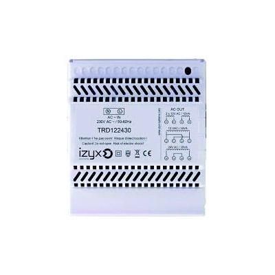 TRD122430 <div itemprop="description"> TRANSFO DIN 230V AC / 12/24V AC (2.5A / 1.25A) 5 MODULES</div>