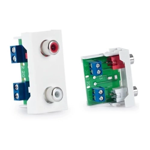 WP-42R Module 22,5x45 Blanc 2 x RCA