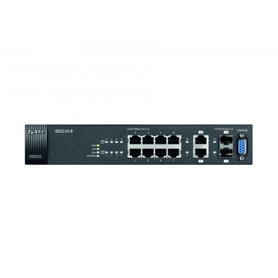 					ZY-GS22108HP < > SWITCH L2 10 PORTS Gbps 8 PORTS POE+ 180W+2 COMBOS RJ45/SFP</>